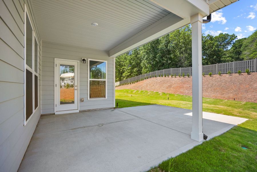 Exterior details and patio area of a home in Elmbrook, Indian Trail (Image 34). Exterior details and patio area of a home in Elmbrook, Indian Trail (Image 34).