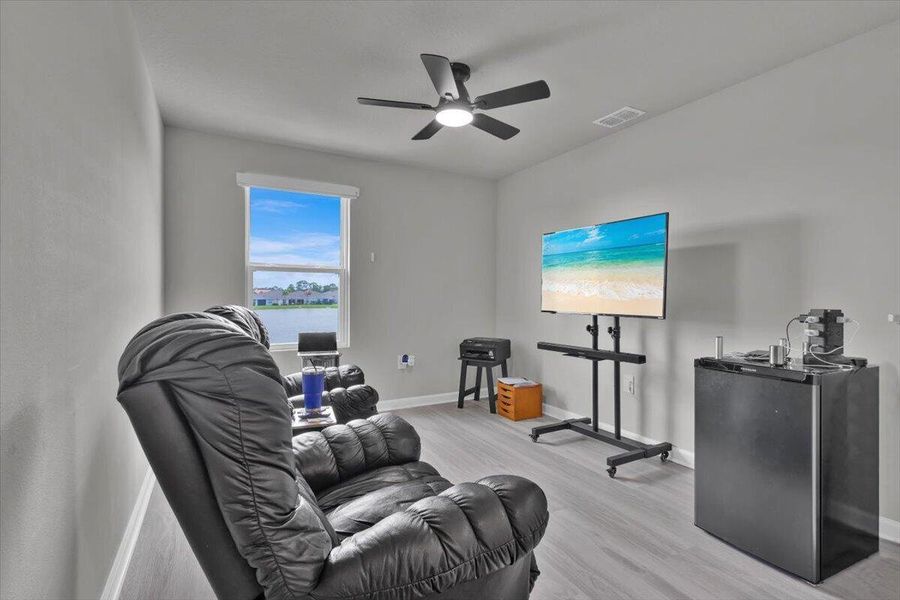 Open space at the top of the staircase