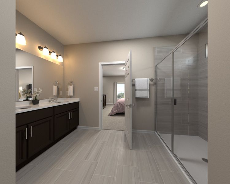 Primary bathroom in the Verona floorplan