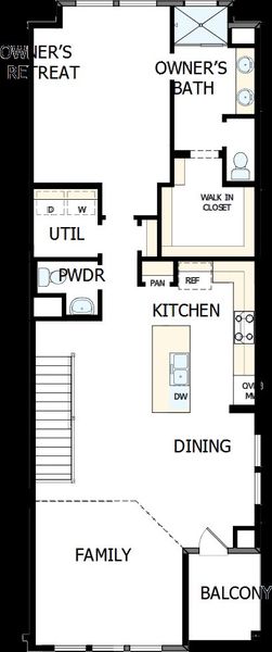 2D floor plan layout of this home in Hillside at Las Colinas, Irving, TX (Image 3).