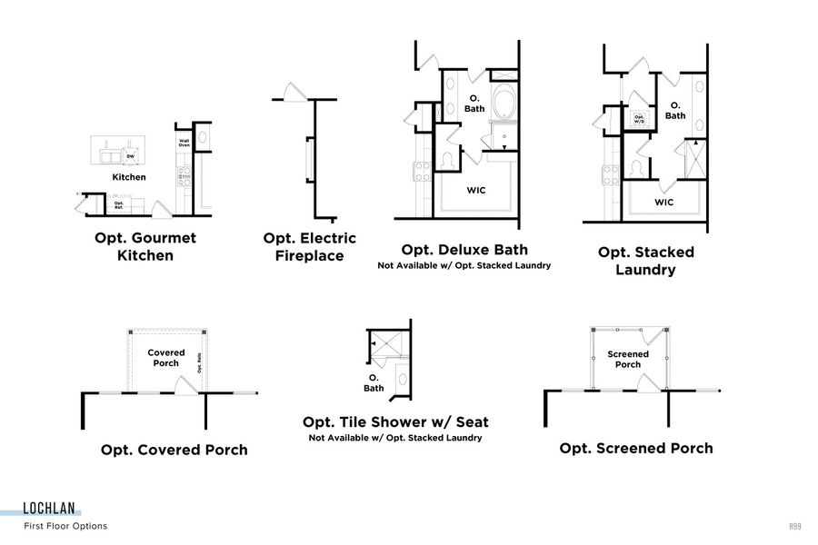 2D floor plan layout for the Lochlan by DRB Homes in Indigo at the Preserve, Myrtle Beach, SC (Image 4).