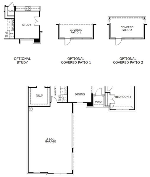 2D floor plan layout for the Concept 2050 by Landsea Homes in Massey Meadows, Midlothian, TX (Image 4).