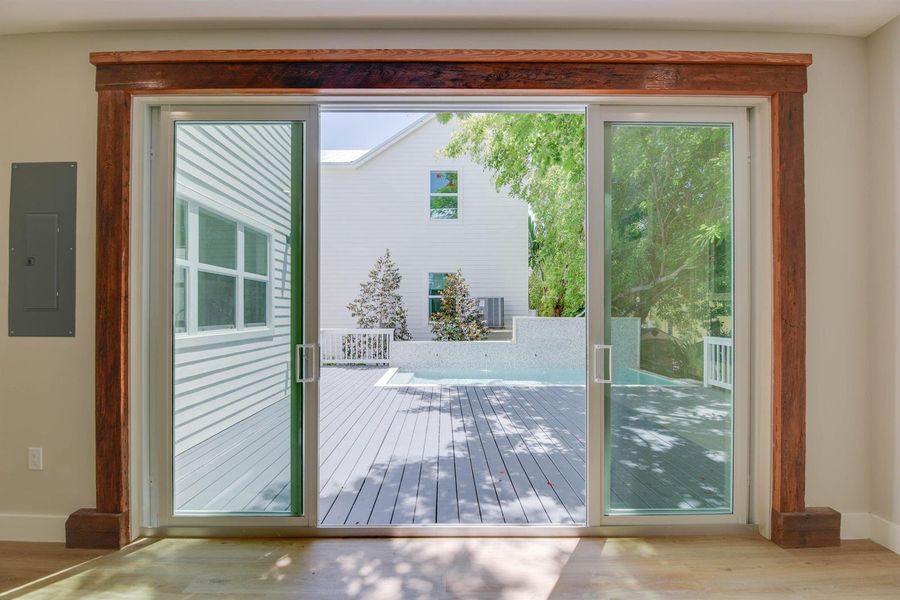 Sliding Doors To Pool Area