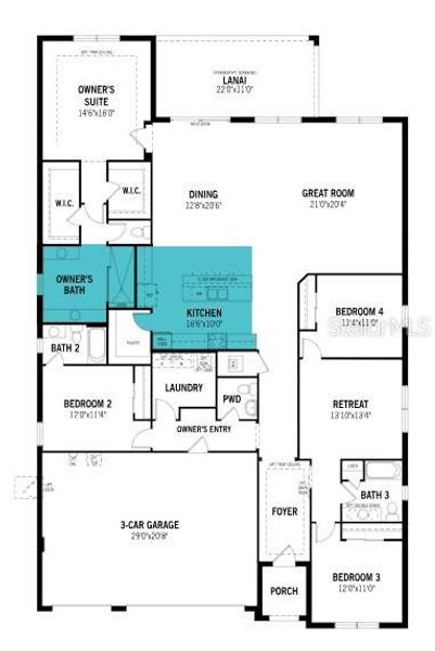 2D floor plan layout of this home in Wellen Park, Venice, FL (Image 5).