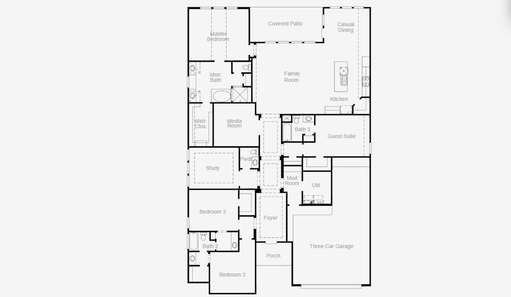 2D floor plan layout for the Newark by Coventry Homes in Dominion of Pleasant Valley 60', Wylie, TX (Image 3).