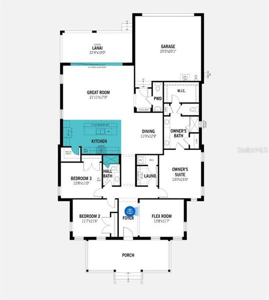 2D floor plan layout of this home in Celebration - Island Village, Celebration, FL (Image 3). 2D floor plan layout of this home in Celebration - Island Village, Celebration, FL (Image 3).