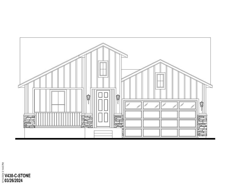 Plan V430 Elevation C w/ Stone