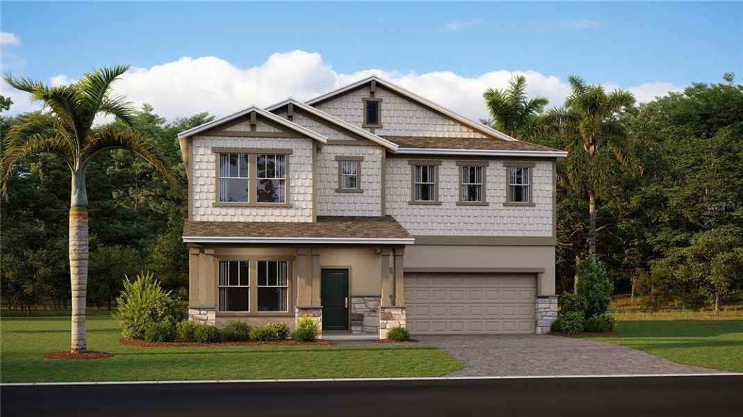 Front exterior of a home in the Waterstone: Estate II Collection community, located in Groveland, FL (Image 11).