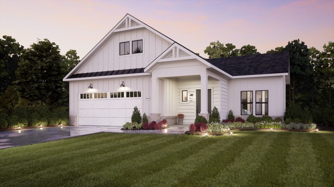 Representative exterior photo of a completed home built from the Palazzo by Epcon Communities in The Courtyards at Redbud Lane, Holly Springs, GA (Image 32).