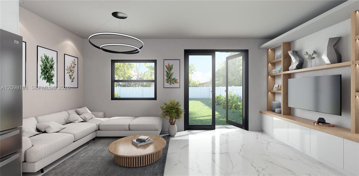 Furnished interior view inside a new home in , Homestead (Image 6). Furnished interior view inside a new home in , Homestead (Image 6).