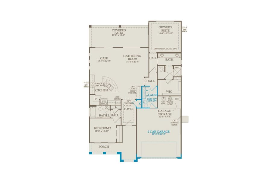 2D floor plan layout of this home in Sun City Anthem at Merrill Ranch, Florence, AZ (Image 4).