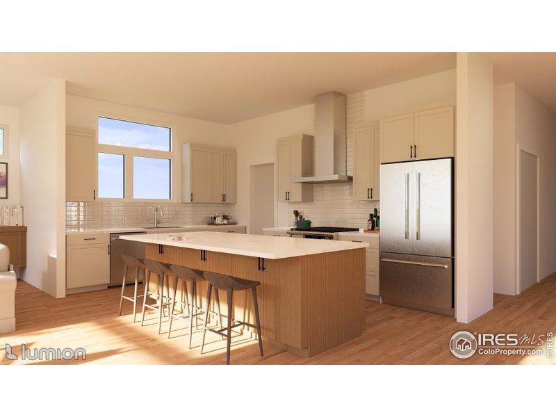 Kitchen With Large Island, Walk-In Pantry, Built-In Refrigerator, Double Wall Oven, Drawer Microwave, Bosch Dishwasher