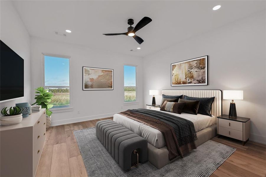 Primary Bedroom, virtually staged Primary Bedroom, virtually staged