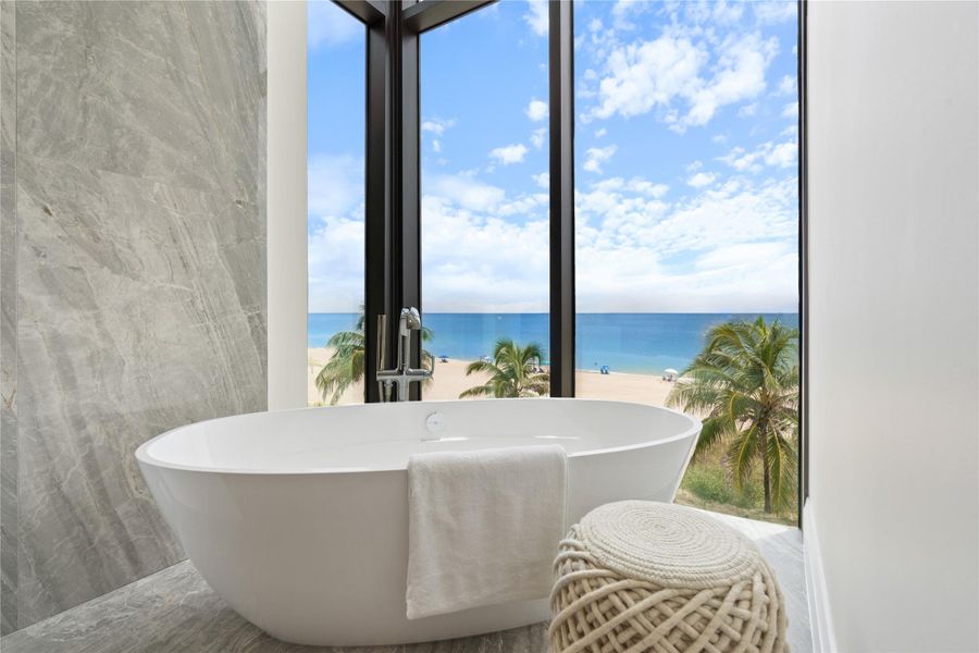 Primary bathroom over-looking the ocean.