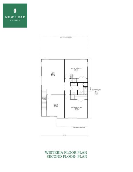 2D floor plan layout for the Wisteria by New Leaf Builders in East Lake, Leland, NC (Image 4). 2D floor plan layout for the Wisteria by New Leaf Builders in East Lake, Leland, NC (Image 4).