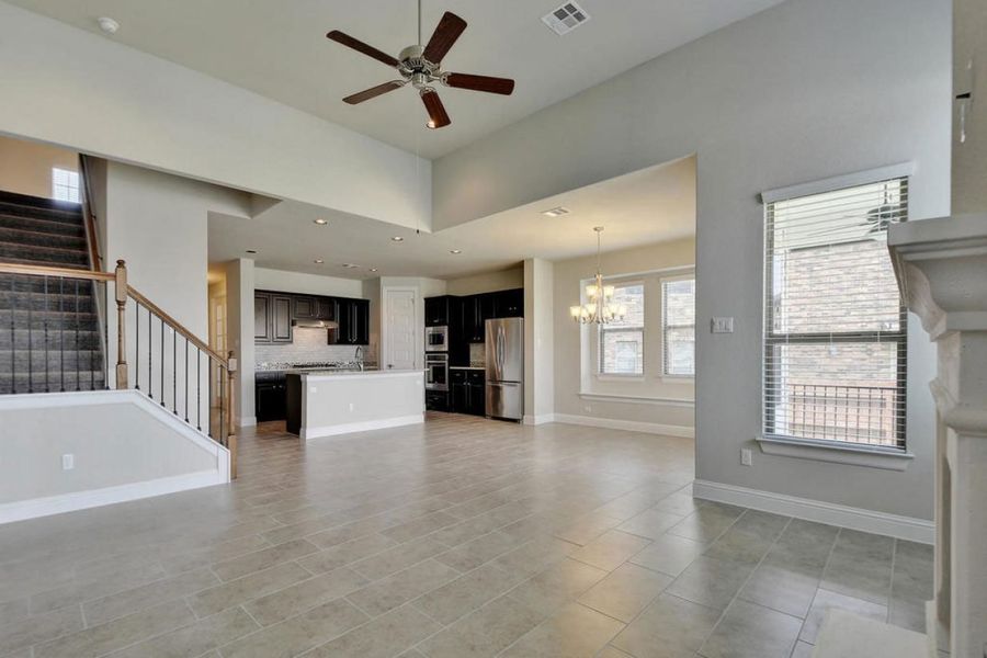 Representative unfurnished interior of a home built from the Oaks 2694 by Brohn Homes in Oaks at San Gabriel, Georgetown (Image 8).