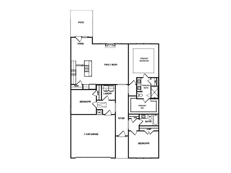 2D floor plan layout for the The Woodhaven by My Home Communities in Robins Estates, Warner Robins, GA (Image 3). 2D floor plan layout for the The Woodhaven by My Home Communities in Robins Estates, Warner Robins, GA (Image 3).