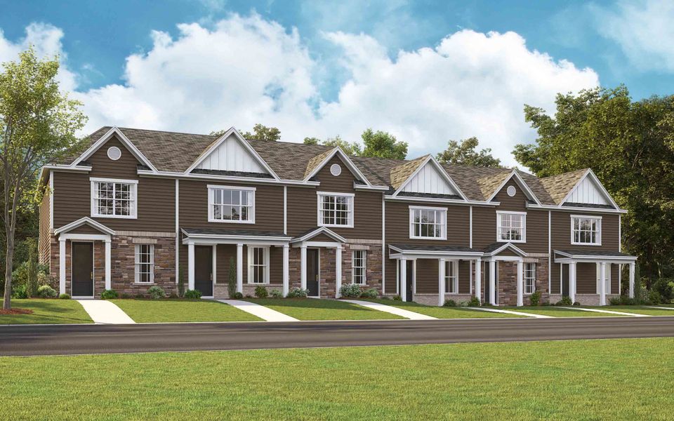 Representative exterior photo of a completed home built from the FRANKLIN by D.R. Horton in Woodbridge Glen Townhomes, Lebanon, TN (Image 20).