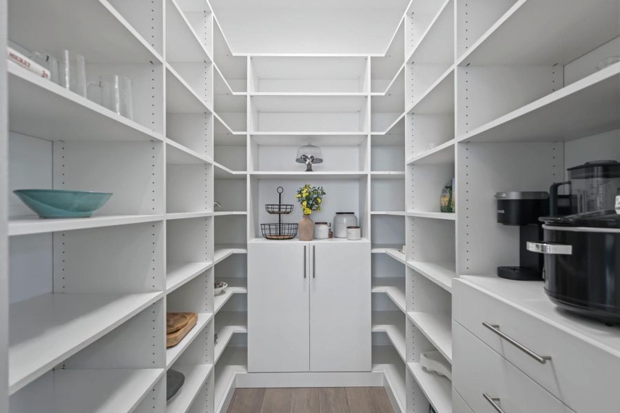 Walk-in Pantry with custom shelving