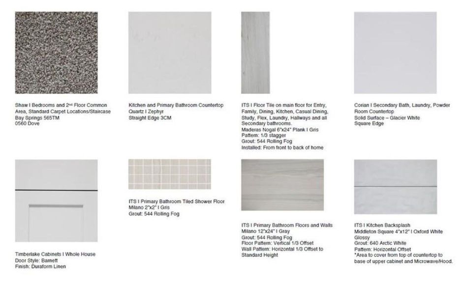 Design Selections.
Home is under construction, selections subject to change.