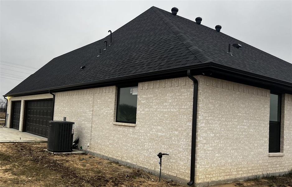 The gutters from the side of the house The gutters from the side of the house