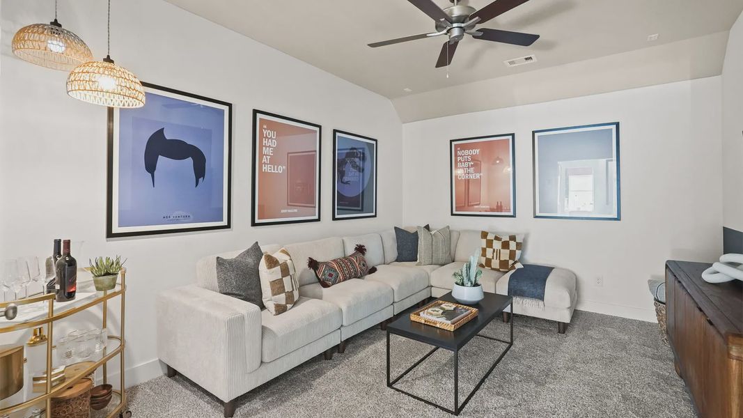Representative furnished interior of a home built from the Medina by Chesmar Homes in Elyson 50's, Katy (Image 24).