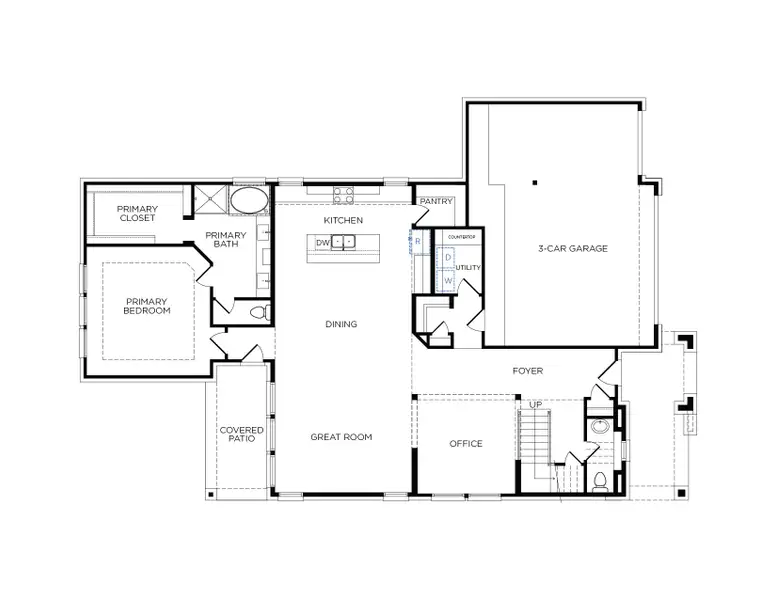 2D floor plan layout for the Prevost by Tricoast Homes in Sunterra 50s, Katy, TX (Image 3). 2D floor plan layout for the Prevost by Tricoast Homes in Sunterra 50s, Katy, TX (Image 3).