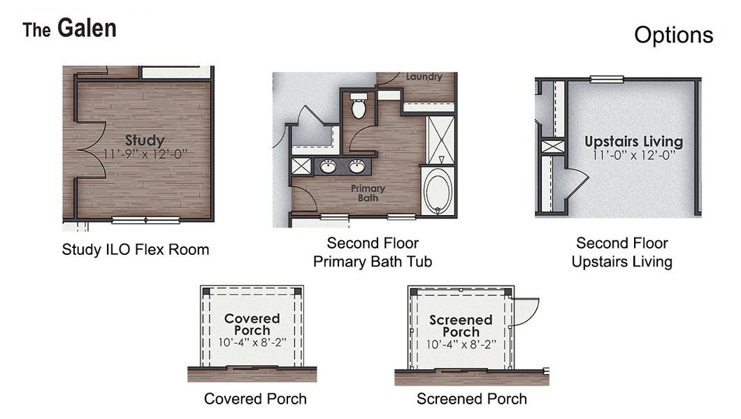 2D floor plan layout for the Galen by D.R. Horton in Bella Point, Bolivia, NC (Image 5).