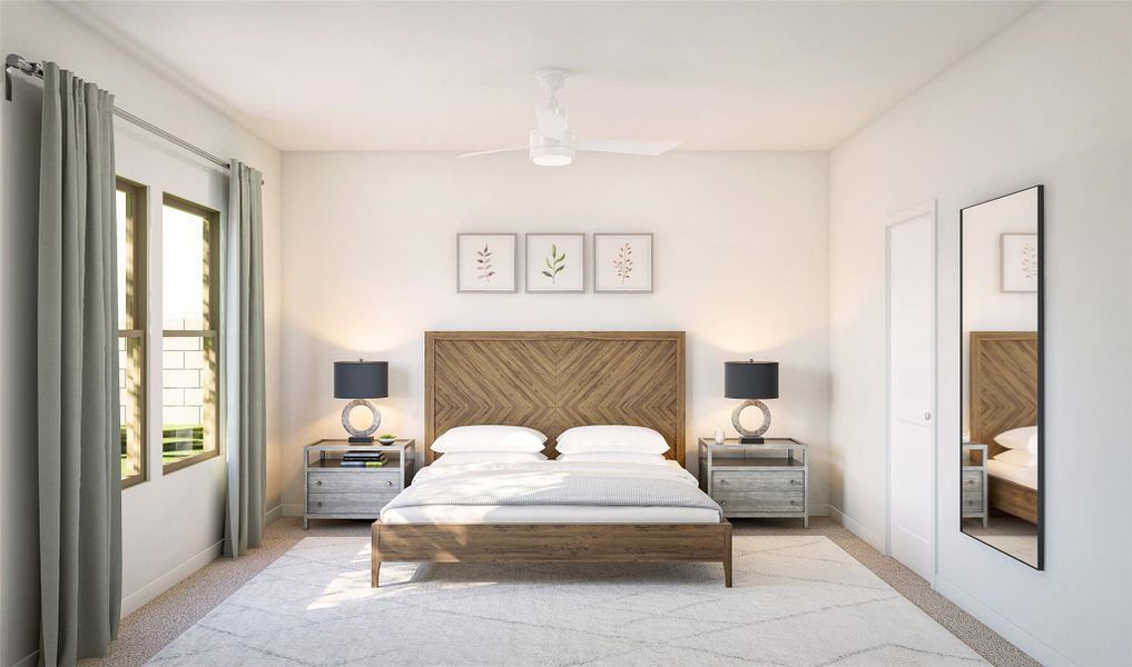 Spacious primary suite (*Artist rendering used for illustration purposes only.) Spacious primary suite (*Artist rendering used for illustration purposes only.)