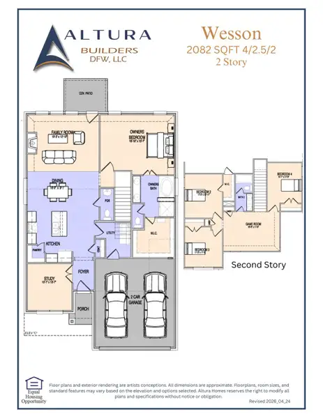 2D floor plan layout of this home in Mallard Point, Greenville, TX (Image 3).