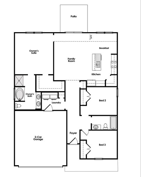 2D floor plan layout of this home in Portrait Hills, Aiken, SC (Image 3).