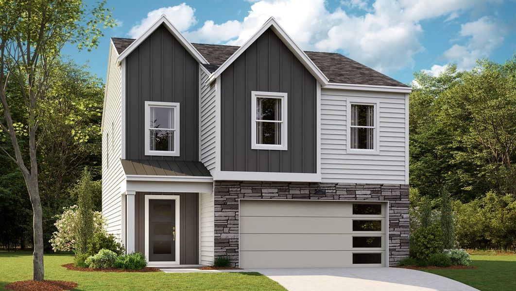 Representative exterior photo of a completed home built from the EDMON by D.R. Horton in Nexus North, Gallatin, TN (Image 1).