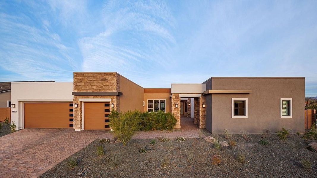 Representative exterior photo of a completed home built from the Hawthorne by Taylor Morrison in Verdin Capstone Collection, Phoenix, AZ (Image 21).