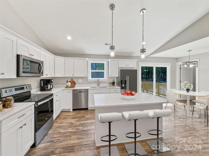 Stainless steel appliances*virtually staged