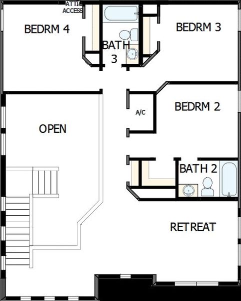 2D floor plan layout of this home in Eastlyn, Bradenton, FL (Image 6).