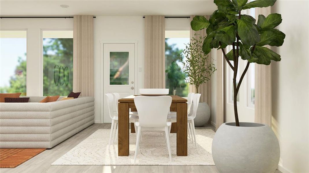 Sitting room featuring light hardwood / wood-style flooring