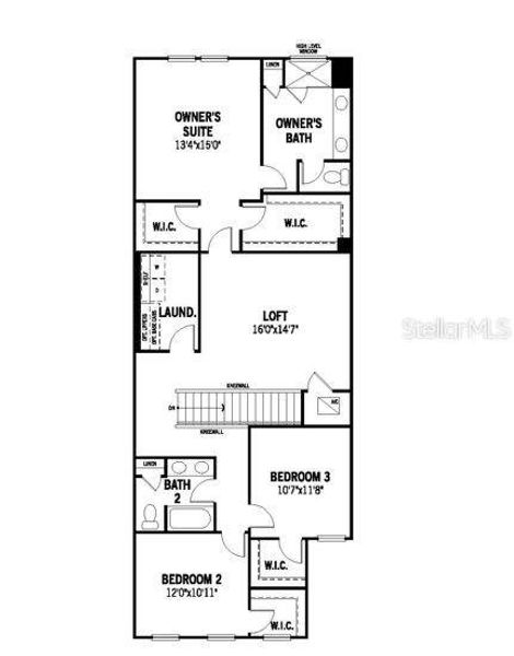 2D floor plan layout of this home in Bloomingdale Townes, Brandon, FL (Image 6).