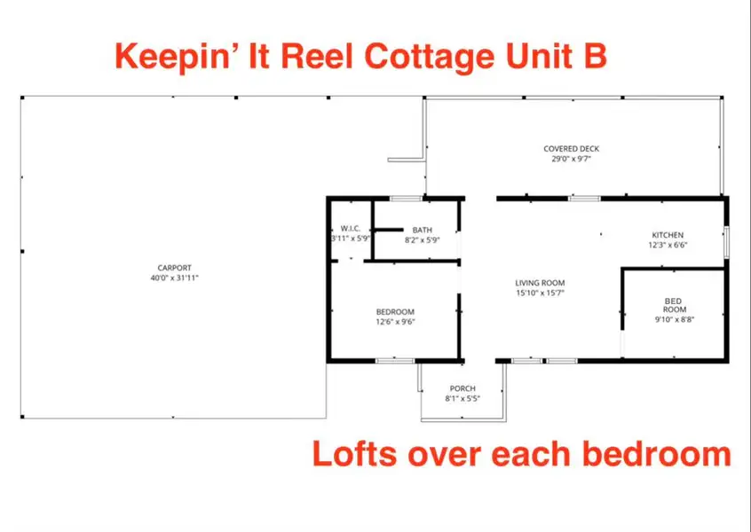 2 Split bdrms, 2 lofts over each bdrm 2 Split bdrms, 2 lofts over each bdrm