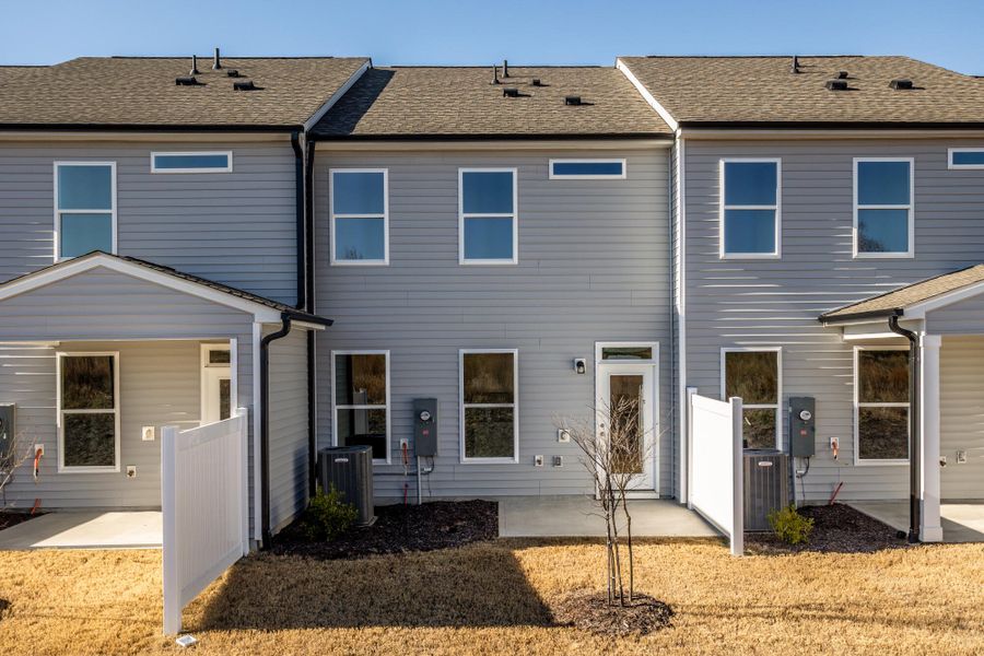 Exterior details and patio area of a home in 1158 Place Townhomes, Wilson (Image 3).