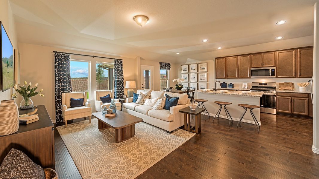 Furnished interior view inside a new home in Lake Pointe, Little Elm (Image 14). Furnished interior view inside a new home in Lake Pointe, Little Elm (Image 14).