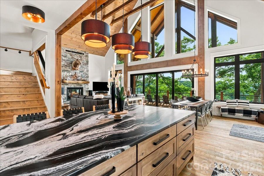 view from Kitchen to Main Living