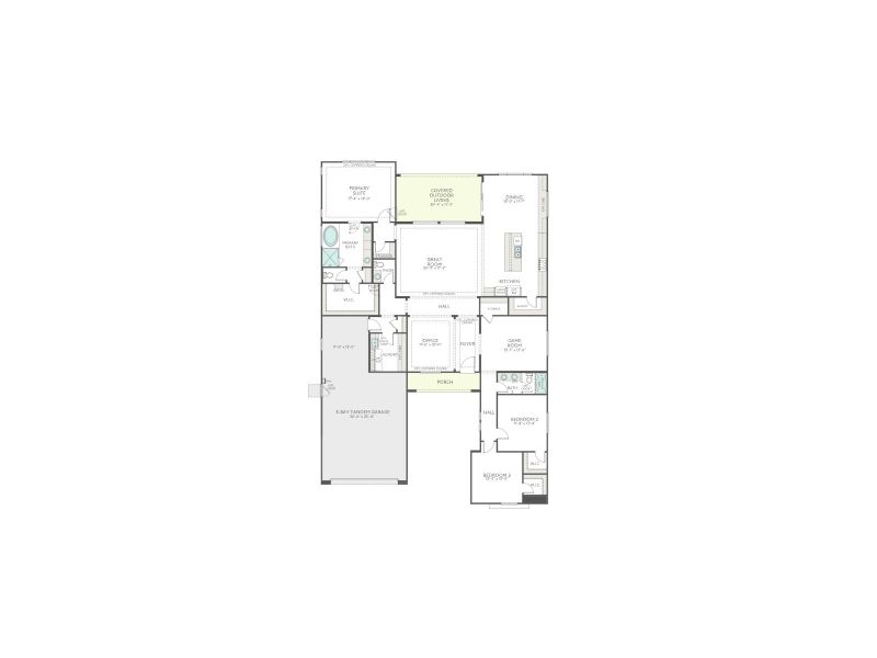 2D floor plan layout for the Tucker Plan 5411 by Tri Pointe Homes in Whispering Hills, Laveen, AZ (Image 3).