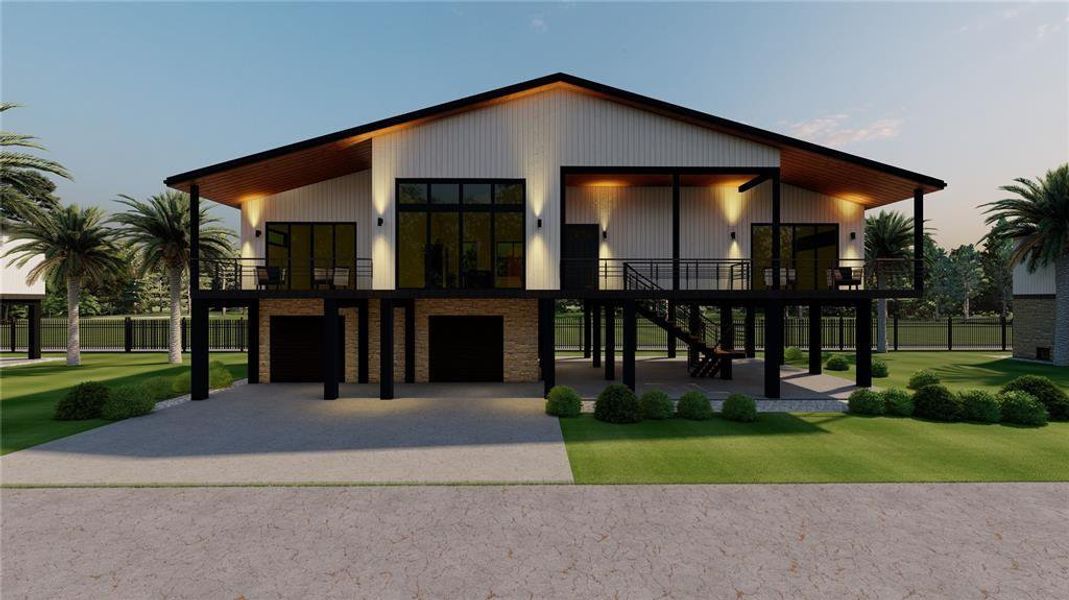 Front exterior of a new home in , San Leon, TX, highlighting curb appeal (Image 4). Front exterior of a new home in , San Leon, TX, highlighting curb appeal (Image 4).