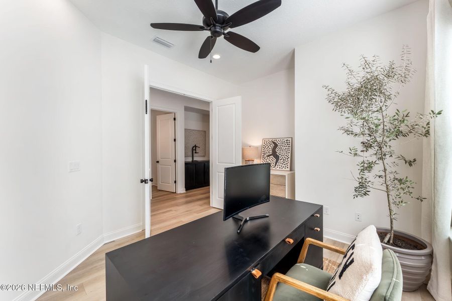 Furnished interior view inside a new home in Palm Crest at Seabrook, Ponte Vedra (Image 33). Furnished interior view inside a new home in Palm Crest at Seabrook, Ponte Vedra (Image 33).