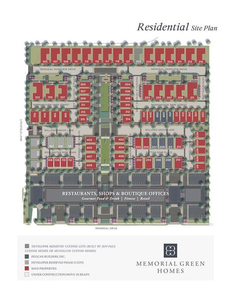 Memorial Green site plan, the luxury gated community in the heart of Memorial!