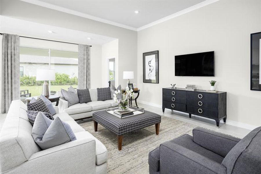 Furnished interior view inside a new home in Silver Oaks, Port St. Lucie (Image 8).