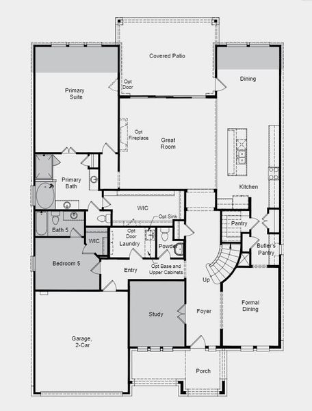 Structural options include: gourmet kitchen, shower bath 5, bed 5 and bath 5 in lieu of tandem garage, 15' x 8' panel sliding door, lifestyle space, drop in tub at owner's bath, and study in lieu of flex.