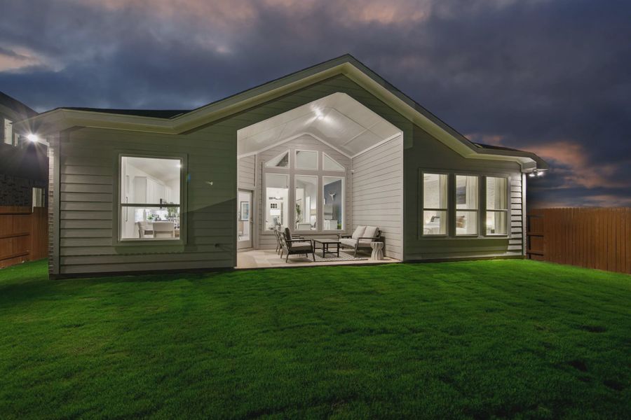 Exterior details and patio area of a home in Stillwater Ranch, Buda (Image 4).