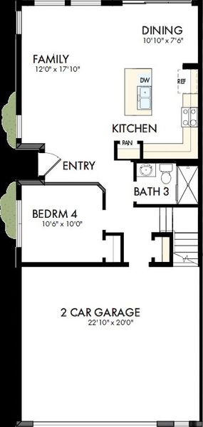 2D floor plan layout of this home in North River Ranch – Townhomes, Parrish, FL (Image 3). 2D floor plan layout of this home in North River Ranch – Townhomes, Parrish, FL (Image 3).