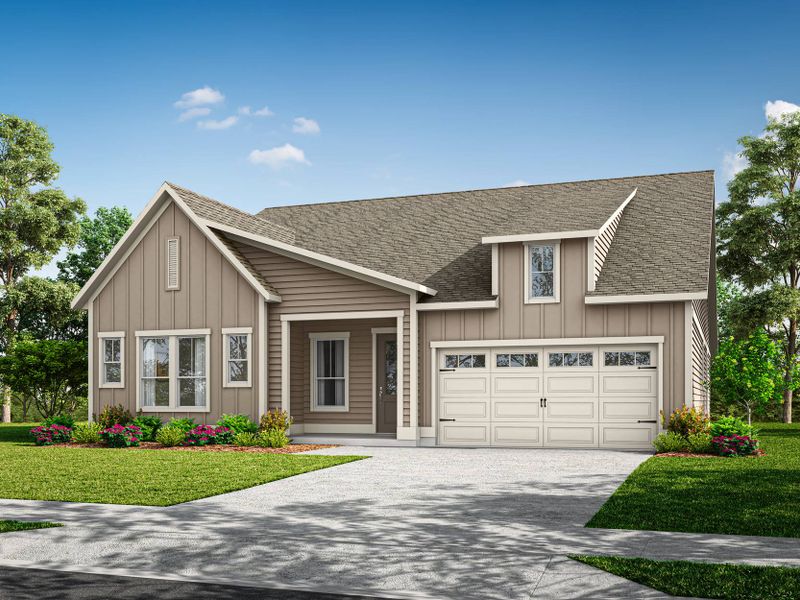 Representative exterior photo of a completed home built from the Poplar Ridge by Tri Pointe Homes in The Meadows Collection at Serenity, Fuquay Varina, NC (Image 20).